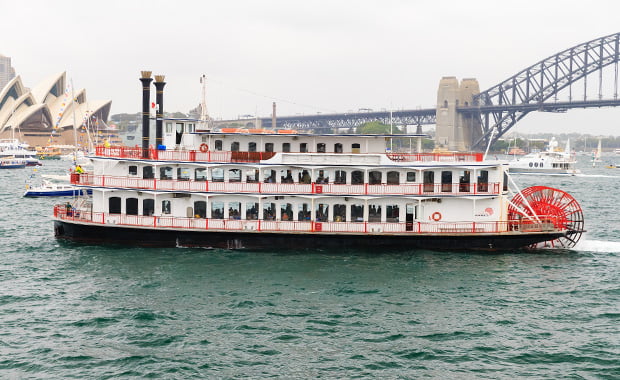 Showboat Australia Day cruise offers amazing views of the harbour icons from the outer decks.