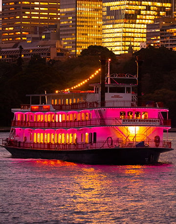 Cruise aboard the glitzy Showboat NYE cruise for breathtaking views of well-lit harbour attractions.