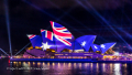 View of the Sydney Opera House on Australia Day as seen from the Sydney Showboat