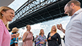 Guests enjoying drinks on a Christmas Day cruise.