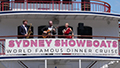 Jazz duo playing Christmas carols on the Christmas Day cruise.