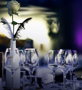 Table setup on a Sydney Showboat Charter Cruise